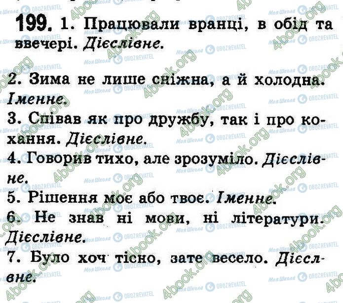 ГДЗ Українська мова 8 клас сторінка 199